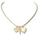 110622, TRIPLE CHARM HEART PENDANT NECKLACE
