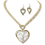 110624, HEART PENDANT TOGGLE CHAIN NECKLACE