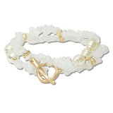 110636, PEARL ACCENT NATURAL STONE MULTI LAYERED BEADED STRETCH BRACELET