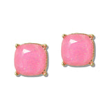 110642, GLITTER RESIN SQUARE STUD EARRINGS