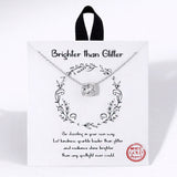 110654, BRIGHTER THAN GLITTER DAINTY SQUARE CUBIC ZIRCONIA NECKLACE