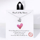 110656, HEART OF THE STORM DAINTY VALENTINES HEART CHARM NECKLACE