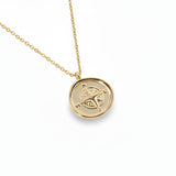 110659, BEAUTIFUL DESTINATION COMPASS COIN CHARM NECKLACE