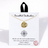 110659, BEAUTIFUL DESTINATION COMPASS COIN CHARM NECKLACE