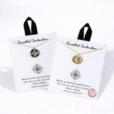 110659, BEAUTIFUL DESTINATION COMPASS COIN CHARM NECKLACE