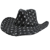 110668, DISTRESSED DENIM SEQUIN COWBOY HAT