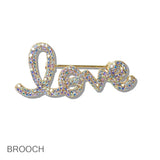 110671, CRYSTAL ENCRUSTED VALENTINE LOVE BROOCH PIN
