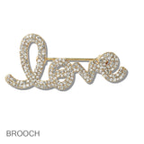 110671, CRYSTAL ENCRUSTED VALENTINE LOVE BROOCH PIN