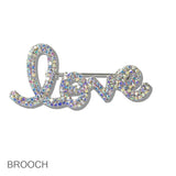 110671, CRYSTAL ENCRUSTED VALENTINE LOVE BROOCH PIN
