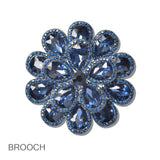 110672, TEARDROP SHAPED CRYSTAL FLORAL BROOCH