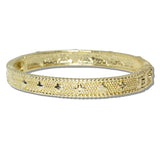 110684, 14K GOLD PLATED MOTHER OF PEARL CLOVER ACCENT DESIGNER INSPIRED BRACELET