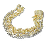 110688, 14K GOLD PLATED MIXED CHAIN LINK MAGNETIC BRACELET