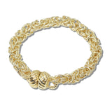 110689, 14K GOLD PLATED BYZANTINE LINK MAGNETIC BRACELET