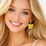 110729, TEACHER APPRECIATION PENCIL BOW HOOP EARRINGS