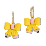 110729, TEACHER APPRECIATION PENCIL BOW HOOP EARRINGS