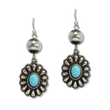 110734, WESTERN TURQUOISE SUNBURST DROP EARRINGS