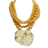 110744, HANDCRAFTED MULTI STRAND HAMMERED TOGGLE NECKLACE