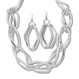 110748, CHUNKY MESH LUNK INTERLOCKING STATEMENT NECKLACE