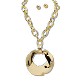 110757, HAMMERED METAL DISC PENDANT NECKLACE