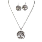110775, ROUND TREE OF LIFE MOTHER OF PEARL PENDANT NECKLACE