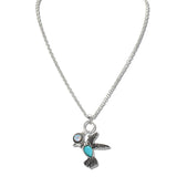 110779, WESTERN HUMMINGBIRD TURQUOISE PENDANT NECKLACE