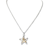 110783, TWO TONE FILIGREE STARFISH PENDANT NECKLACE