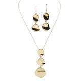 110789, ABSTRACT TRIPLE GEOMETRIC PENDANT NECKLACE