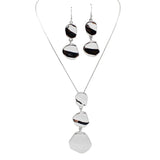 110789, ABSTRACT TRIPLE GEOMETRIC PENDANT NECKLACE