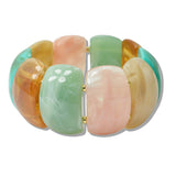 110791, GEOMETRIC MARBLED RESIN STRETCH BRACELET