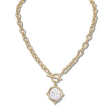 110793, HAMMERED CROSS COIN TOGGLE NECKLACE