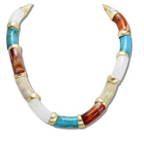 110794, MIXED ACETATE RESIN TUBE NECKLACE