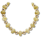 110795, POLISHED SPHERE AND MARBLED RONDELLE NECKLACE