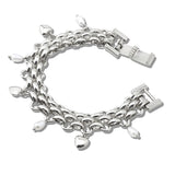 110837, HEART AND PEARL CHARM CHAIN BRACELET