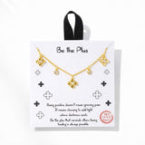 110842, BE THE PLUS DAINTY CLOVER AND CUBIC ZIRCONIA CHARM NECKLACE