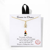 110843, GRACE IN CHAOS DAINTY CHAMPAGNE BOTTLE AND CUBIC ZIRCONIA CHARM NECKLACE