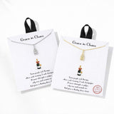 110843, GRACE IN CHAOS DAINTY CHAMPAGNE BOTTLE AND CUBIC ZIRCONIA CHARM NECKLACE