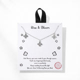 110844, RISE AND BLOOM DAINTY FLOWER AND CUBIC ZIRCONIA CHARM NECKLACE