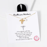 110849, HEALTHCARE WORKERS CADUCEUS AND FRESHWATER PEARL CHARM NECKLACE
