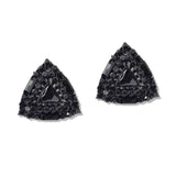 110854, GEOMETRIC CRYSTAL TRIANGLE EARRINGS