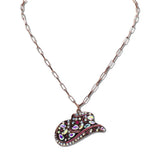 110865, WESTERN CRYSTAL COWBOY HAT PENDANT NECKLACE