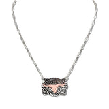 110866, WESTERN STEER HEAD FILIGREE NECKLACE