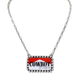 110876, WESTERN COWBOY KILLER GRAPHIC PENDANT NECKLACE