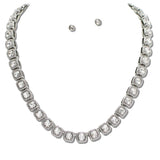 110883, GEOMETRIC LINK PAVE RHINESTONE NECKLACE