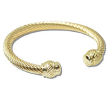 110899, 14K GOLD PLATED DESIGNER INSPIRED CABLE CUFF BRACELET
