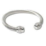 110899, 14K GOLD PLATED DESIGNER INSPIRED CABLE CUFF BRACELET