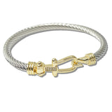 110902, 14K GOLD PLATED BUCKLE DESIGNER INSPIRED BRACELET