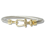 110902, 14K GOLD PLATED BUCKLE DESIGNER INSPIRED BRACELET