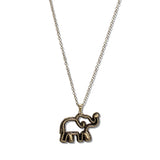 110923, FILIGREE CUTOUT ELEPHANT PENDANT NECKLACE