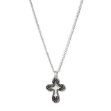 110926, FILIGREE SPOON CROSS PENDANT NECKLACE