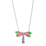 110927, ENAMEL SPOON DRAGONFLY PENDANT NECKLACE